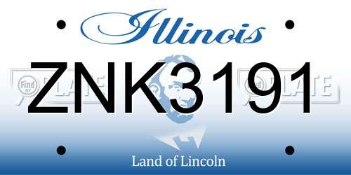 ZNK3191 Illinois License Plate