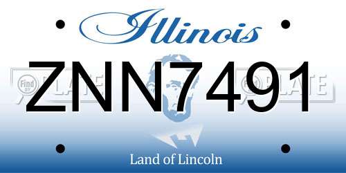 ZNN7491 Illinois License Plate