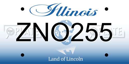 ZNO255 Illinois License Plate