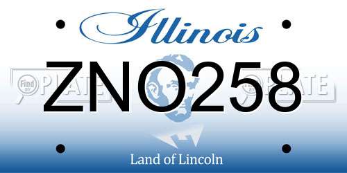ZNO258 Illinois License Plate