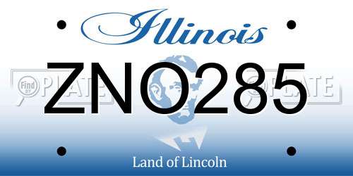 ZNO285 Illinois License Plate