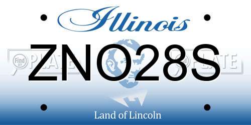 ZNO28S Illinois License Plate