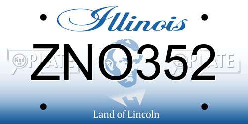 ZNO352 Illinois License Plate