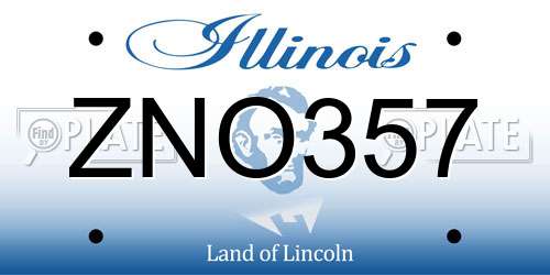 ZNO357 Illinois License Plate