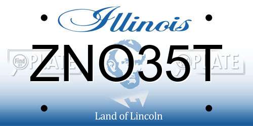 ZNO35T Illinois License Plate