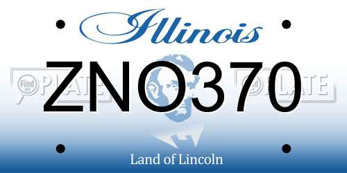 ZNO370 Illinois License Plate