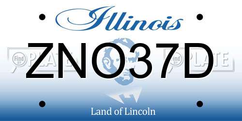 ZNO37D Illinois License Plate