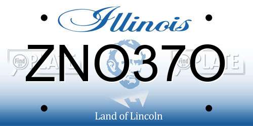 ZNO37O Illinois License Plate