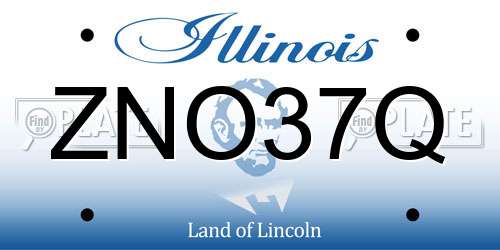 ZNO37Q Illinois License Plate