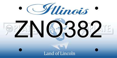 ZNO382 Illinois License Plate