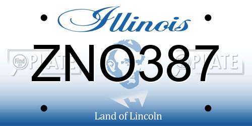 ZNO387 Illinois License Plate