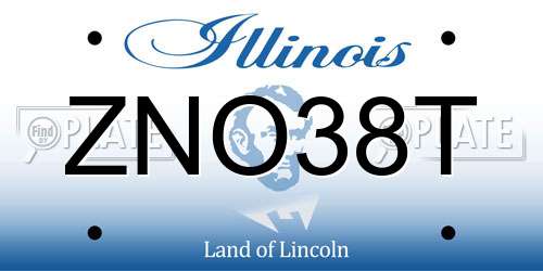 ZNO38T Illinois License Plate