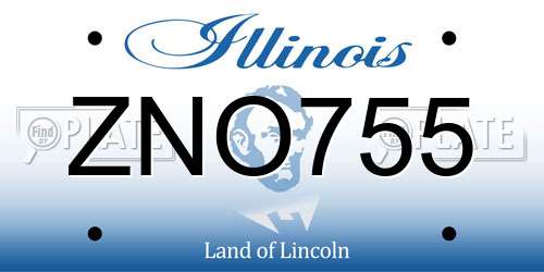 ZNO755 Illinois License Plate