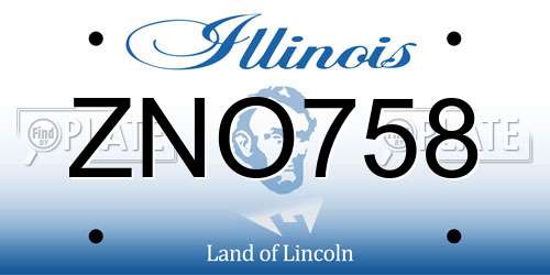 ZNO758 Illinois License Plate