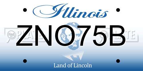 ZNO75B Illinois License Plate