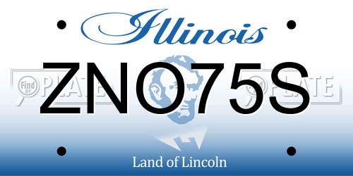ZNO75S Illinois License Plate