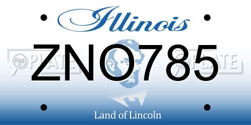 ZNO785 Illinois License Plate