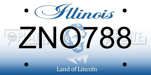 ZNO788 Illinois License Plate