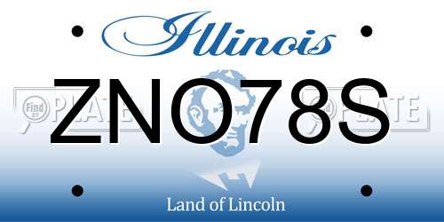 ZNO78S Illinois License Plate