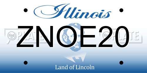 ZNOE20 Illinois License Plate