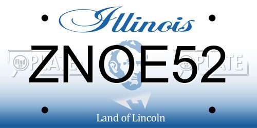 ZNOE52 Illinois License Plate