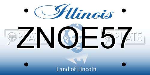 ZNOE57 Illinois License Plate