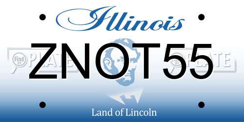 ZNOT55 Illinois License Plate