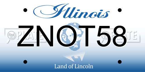 ZNOT58 Illinois License Plate
