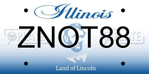 ZNOT88 Illinois License Plate