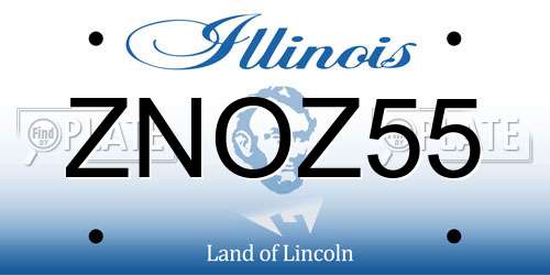 ZNOZ55 Illinois License Plate