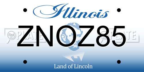 ZNOZ85 Illinois License Plate