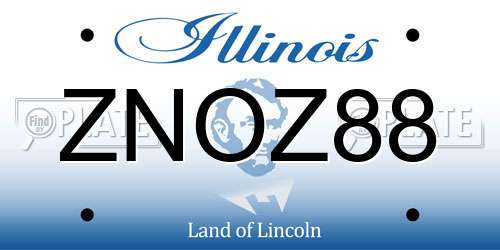 ZNOZ88 Illinois License Plate