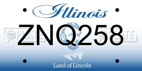ZNQ258 Illinois License Plate