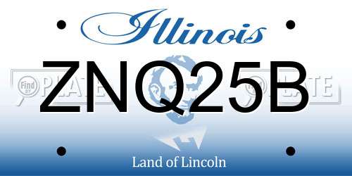ZNQ25B Illinois License Plate