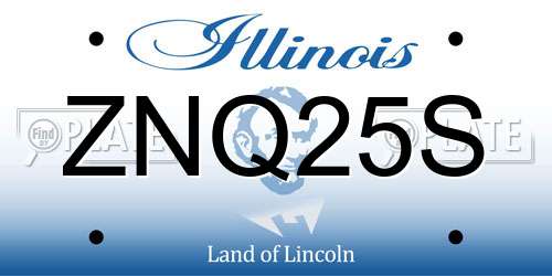 ZNQ25S Illinois License Plate