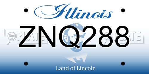 ZNQ288 Illinois License Plate