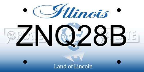 ZNQ28B Illinois License Plate