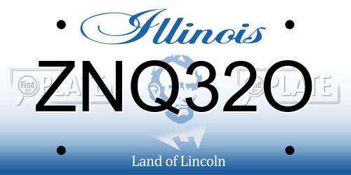 ZNQ32O Illinois License Plate
