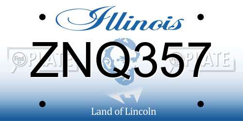 ZNQ357 Illinois License Plate