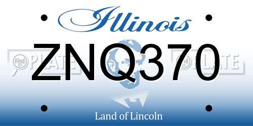 ZNQ370 Illinois License Plate