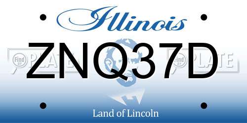 ZNQ37D Illinois License Plate