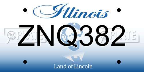ZNQ382 Illinois License Plate