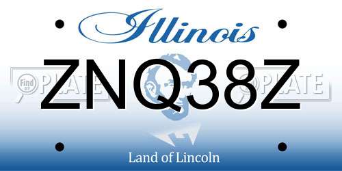 ZNQ38Z Illinois License Plate