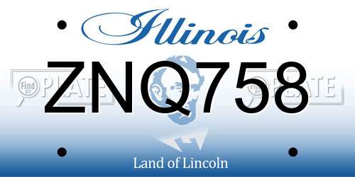 ZNQ758 Illinois License Plate