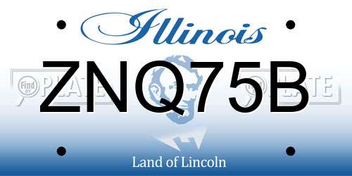 ZNQ75B Illinois License Plate