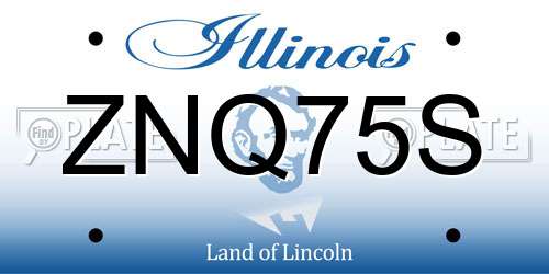 ZNQ75S Illinois License Plate