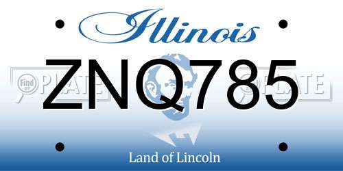 ZNQ785 Illinois License Plate