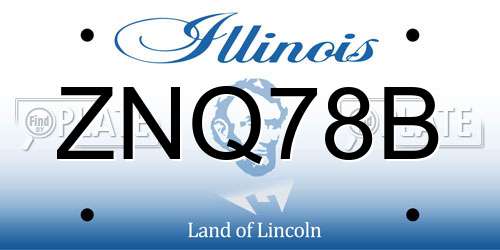 ZNQ78B Illinois License Plate
