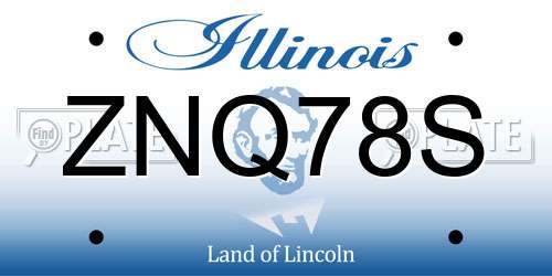 ZNQ78S Illinois License Plate