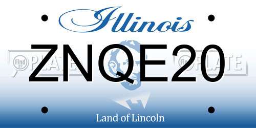 ZNQE20 Illinois License Plate
